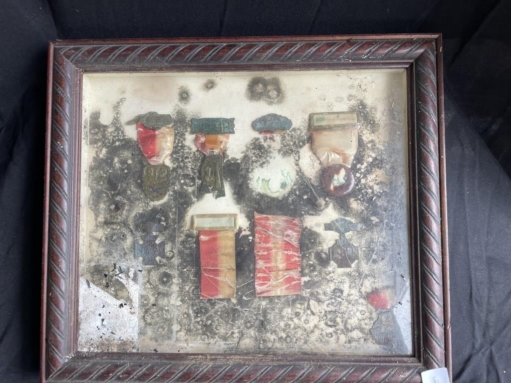16x14 Shadow box of old militaty medals