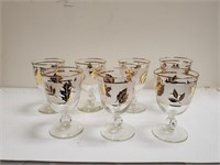 Libbey gold leaf vintage goblets (7)