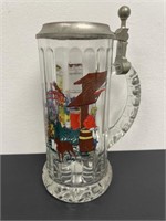 Rastal Clear Glass Painted Beer Stein 18 oz 8",