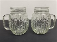 Hobnob Dimple Mason Jar Beer Mugs