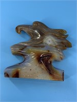 Carved agate eagle head 4" tall                (I