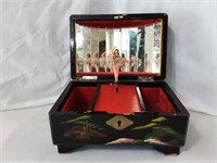 Vintage Lacquered Ballerina Jewelry Box