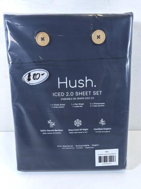 NEW Hush Iced 2.0 Sheet Navy Blue Set Queen