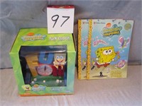 Sponge Bob SquarePants clock and coloring books