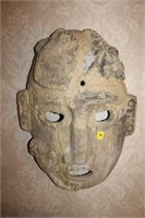 MAYAN STYLE MASK HAS BEEN REPAIRED 20 INCH X 27
