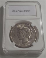 1925 PEACE $1 DOLLAR US COIN 90% SILVER
