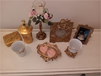 8 piece brass bathroom set and more.