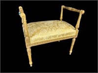 FRENCH GOLD DECORATED HIGH ARM STOOL