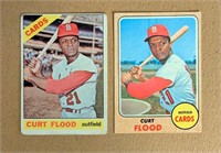 Curt Flood Topps Cards 1966 & 1968