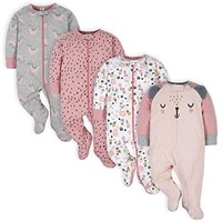 Gerber Baby Girls' 2 Pack Sleep N' Play Footie,