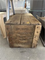 Antique wooden box, stand and stool