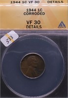 1944 ANAX VF 30 DETAILS LINCOLN CENT