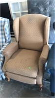 Tan print recliner chair