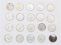 Lot (20) 1964 Silver Kennedy Half Dollar Coins