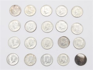 Lot (20) 1964 Silver Kennedy Half Dollar Coins