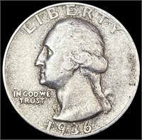 1936-D Washington Silver Quarter NEARLY UNCIRCULAT