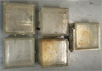 (5) Victorian Glass Blocks See Photos for Details