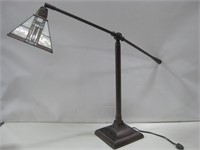 21" Portfolio Tiffany Style Desk Lamp Works