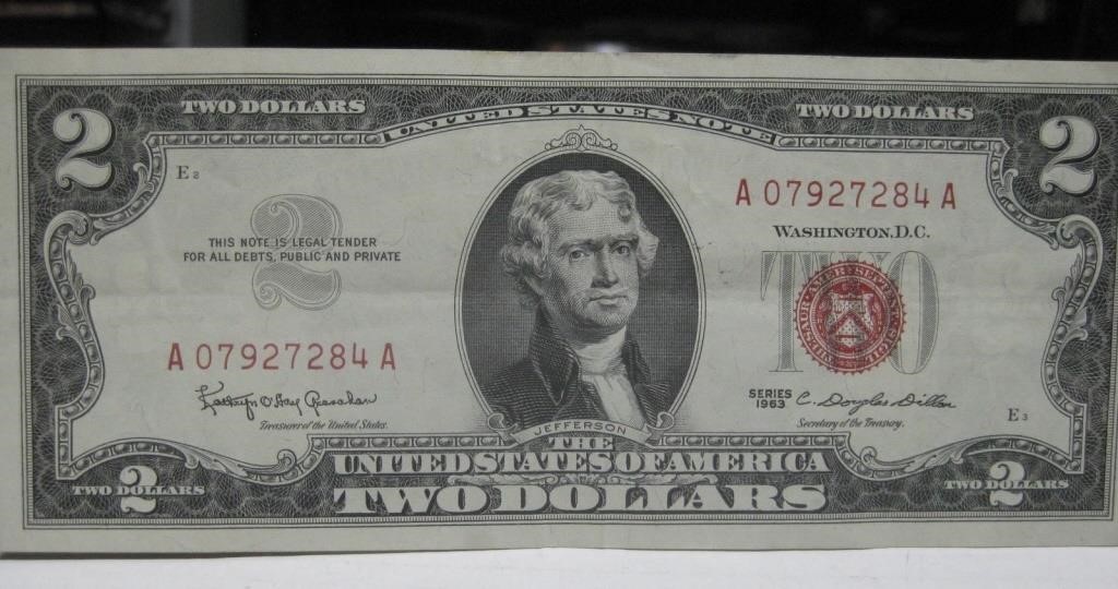 1953 United States Red Seal Two Dollar Bill