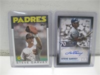 2 Steve Garvey Baseball Cards One Signed W/ COA