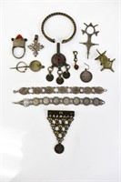Antique Moroccan, Tuareg, Crosses, Coin Jewelry