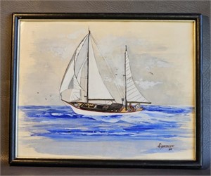 Small Sailboat Painting -Spencer '84