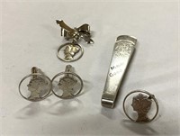 Mercury Dime Jewelry and Campbell Kid Tie Clasp