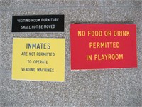 Assorted Prison Plastic Signs  largest 13x8