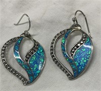Sterling Silver & Opal Earrings