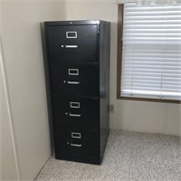 BLACK 4 DRAWER METAL FILE CABINET