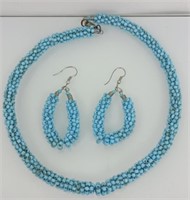Beaded necklaces and earrings set 16"