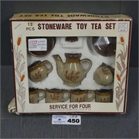 NOS 12pc Stoneware Toy Tea Set