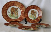 5 pcs. Godinger Limoges African Animal Plates