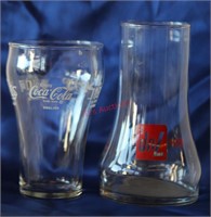 2 pcs. Vintage 7-UP & Coca Cola Coke Glassware