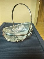 Glass Tray W/ Silver Plated Holder
