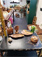 Lot of Wooden Bowls Decor Trays