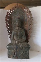 Wooden Indian Statue, 20x10x38.5"H