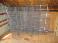 Large group of metal fencing. Square sheets