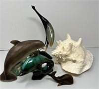 Conch and Ceramic Sea Figurines