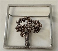 BEAUTIFUL 925 SILVER ARTISAN MADE BROOCH