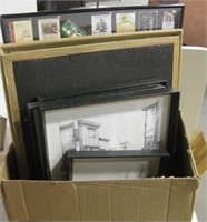 Box Of Assorted Framed Art Prints & Poster