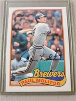 1989 Topps Paul Molitor Signed Baseball Card