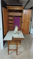 SEWING MACHINE CABINET WITH SINGER SEWING MACHINE