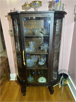 Antique Oak Curio China Cabinet