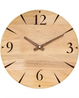 NEW-Foxtop Solid Wood Wall Clock 12 Inch