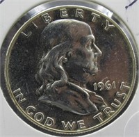 1961 BU Franklin Silver Half Dollar.