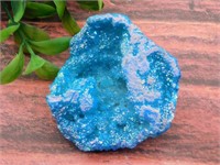 BLUE ALIEN EGG GEODE ROCK STONE LAPIDARY SPECIMEN