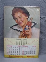 Vintage Sun Crest Drink Wall Calendar