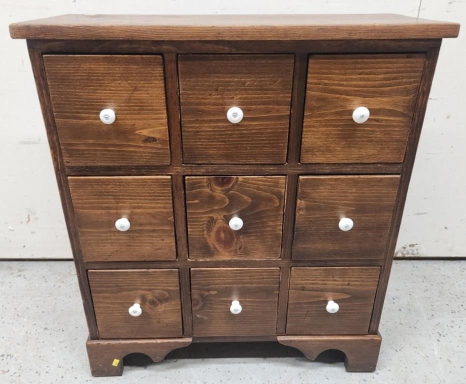 Country 9 Drawer Cabinet Apothecary Style
