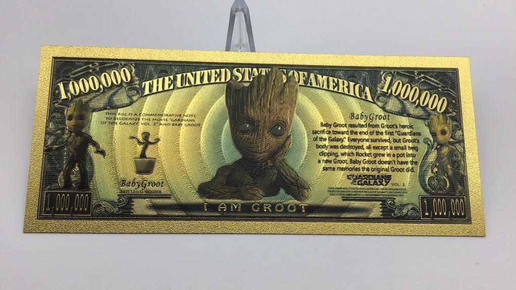 Groot Collectible Gold Bill
